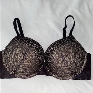Victoria’s Secret Black Lace/Nude Push-up Bra